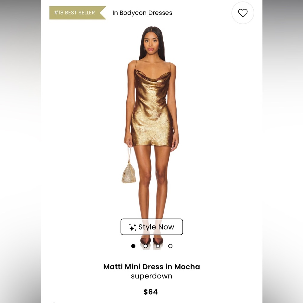 Gold mini dress